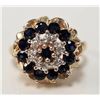 Image 5 : 10k YG Estate Sapphire & Diamond Ring