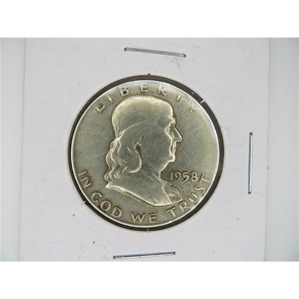 1958 d Franklin Half Dollar