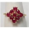 Image 2 : 10k YG Estate Ruby Cluster Ring