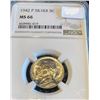 Image 1 : 1942 p MS 66 NGC SIlver Jefferson Nickel