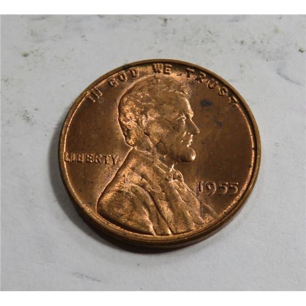 1955 GEM BU RED Lincoln Wheat Cent