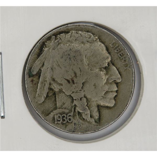 1936 D Buffalo Nickel