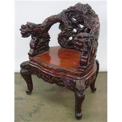 Japanese mahogany dragon chair