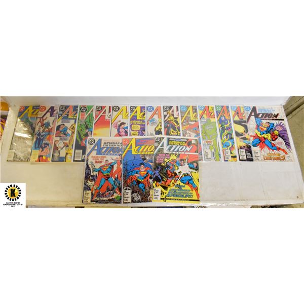 DC ACTION COMICS #584-602 LOT, 17 BOOKS