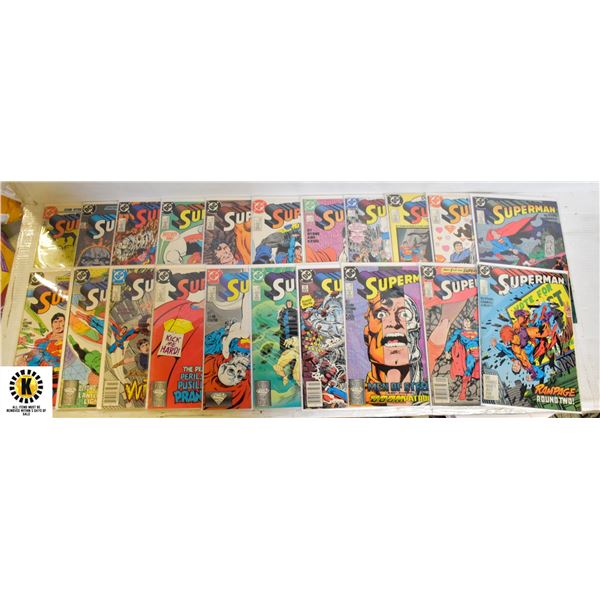 DC SUPERMAN #2-24 COMIC LOT, 21 BOOKS