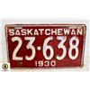 Image 1 : 1930 SASK. LICENSE PLATE