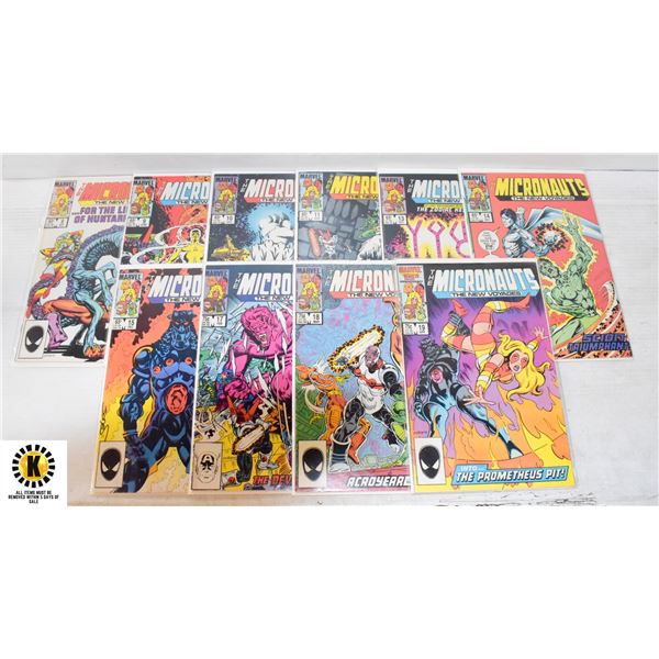 MARVEL MICRONAUTS #8-19 VOL.2 COMIC LOT, 10 BOOKS