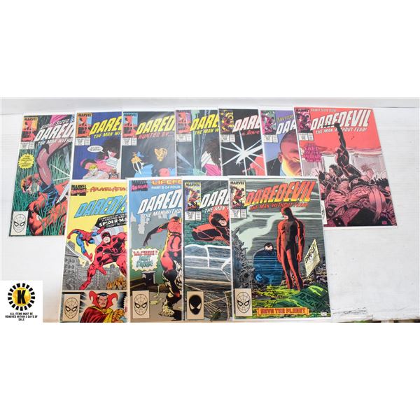 MARVEL DAREDEVIL #250-260 COMIC LOT, 11 BOOKS