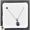 Image 1 : #30-NATURAL HEATED SAPPHIRE 6 X 8  PENDANT NECKLAC