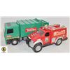 Image 1 : TONKA BATTERY POWERED GARBAGE TRUCK & FIRE TRUCK
