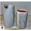 Image 1 : PAIR OF SOLID MARBLE CANDLE HOLDERS