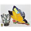 Image 1 : STAINED GLASS ITEMS INCLUDING A PARTYLITE