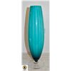 Image 1 : TALL TEAL ART GLASS VASE