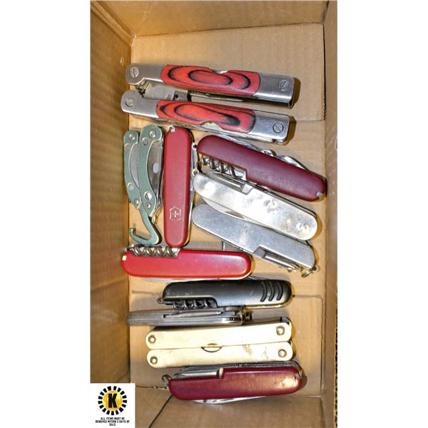 10 UTILITY KNIVES WITH SWISS ARMY
