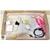 Image 1 : BOX WITH APPLE ACCESSORIES INCL. PINK FAN