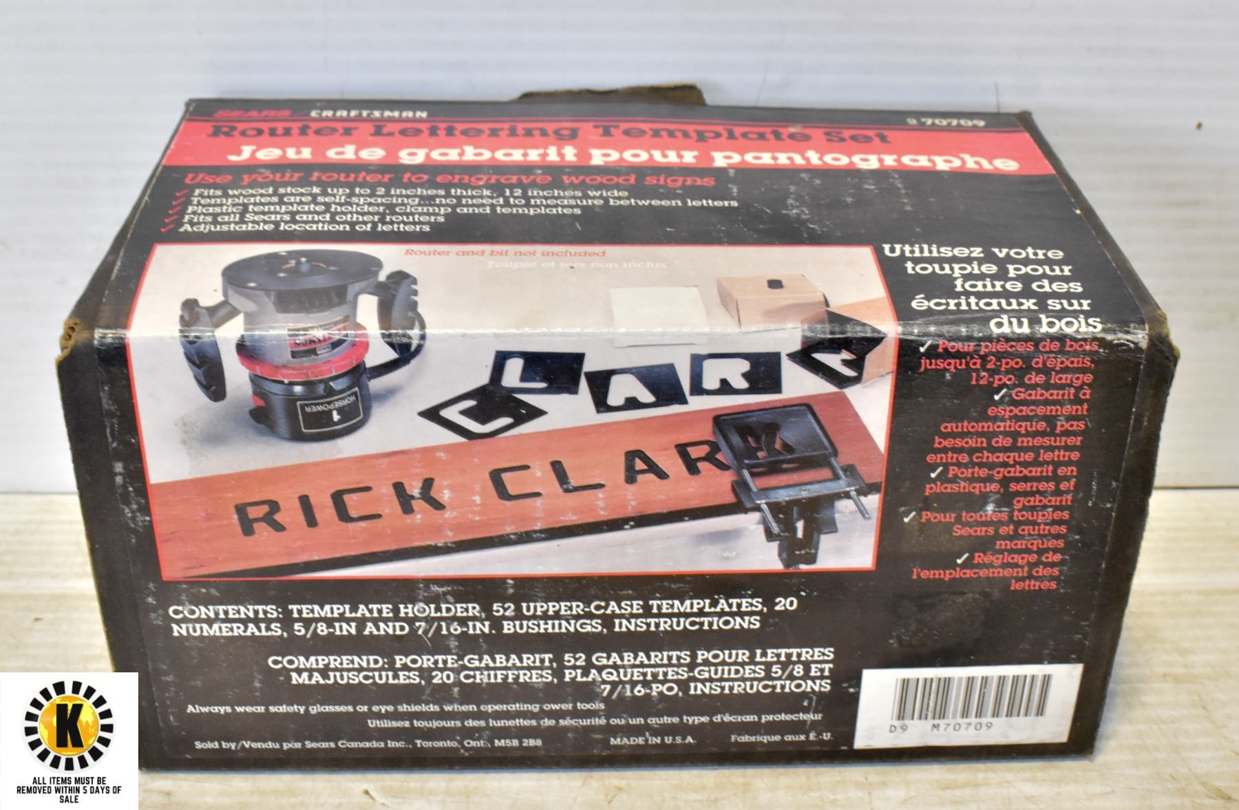 CRAFTSMAN ROUTER LETTERING TEMPLATE SET