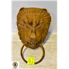 Image 1 : OLD CAST IRON LION HEAD DOOR KNOCKER