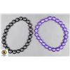 Image 1 : #123-NATURAL AMETHYST, BLACK AGATE BRACELET