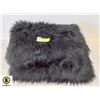 Image 1 : BLACK FAUX FUR AREA RUG