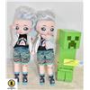 Image 1 : LARGE MINECRAFT FIGURE AND ANIME NA NA DOLL SET