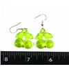 Image 1 : NEW LIME GREEN CHERRY THEME DROP EARRINGS