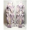 Image 1 : 7)  LOT OF 2 PALE MAUVE AND WHITE 12" TALL