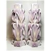 Image 3 : 7)  LOT OF 2 PALE MAUVE AND WHITE 12" TALL