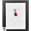 Image 1 : #08-NATURAL RED RUBY 7.1 X 9  PENDANT
