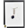 Image 1 : #23-NATURAL HEATED SAPPHIRE 6 X 8 PENDANT