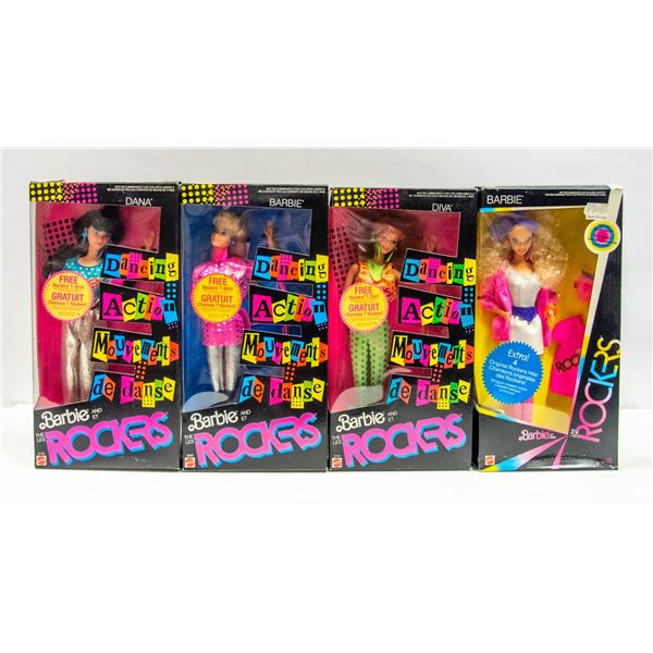 LOT OF 6 BARBIE ROCKERS COLLECTIBLE DOLLS