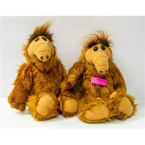 TWO COLLECTIBLE ALF STUFFED PLUSH TOYS