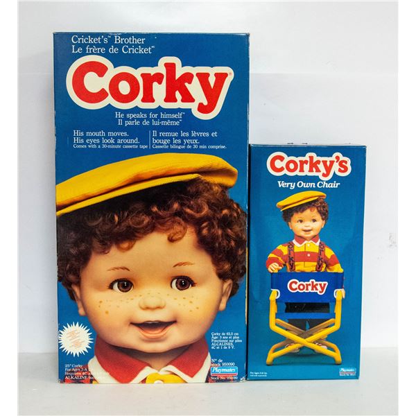 CORKY COLLECTOR DOLL WITH CHAIR