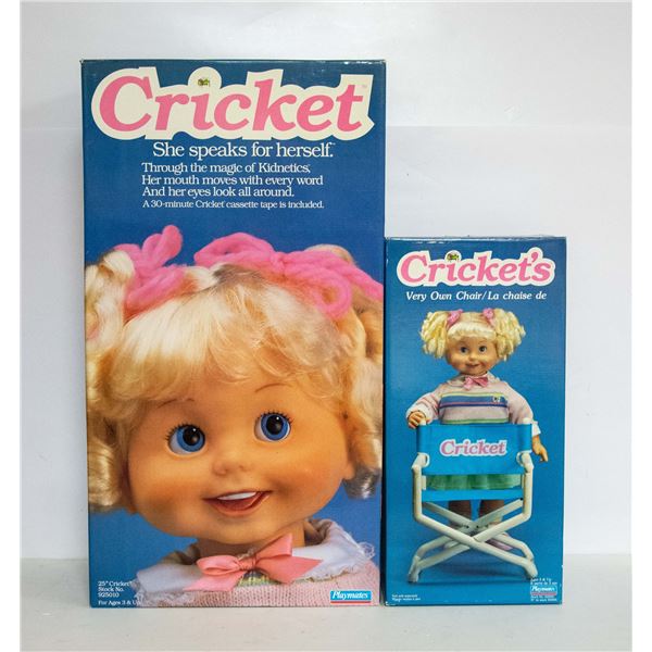 CRICKET COLLECTOR DOLL WITH CHAIR