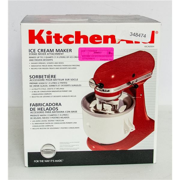 KITCHEN AID ICE CREAM MAKER ATTACHMENT