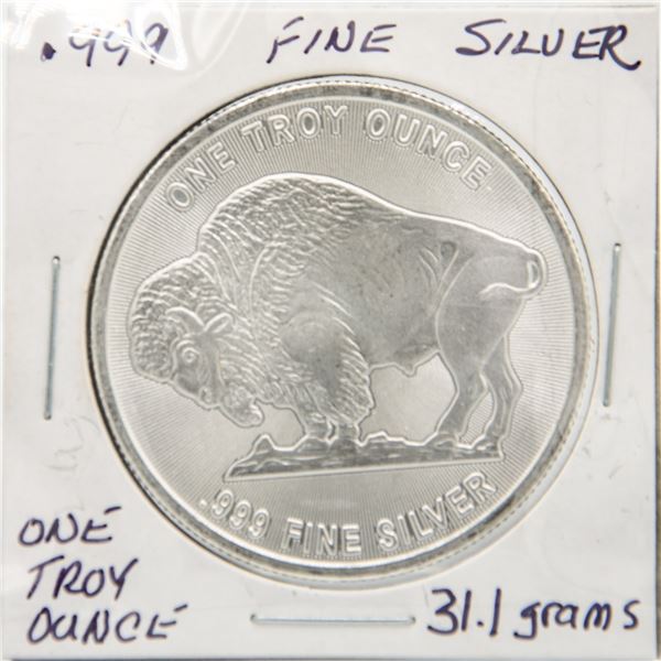 ONE TROY OUNCE - 31.1  GRAMS OF SILVER BUFFALO