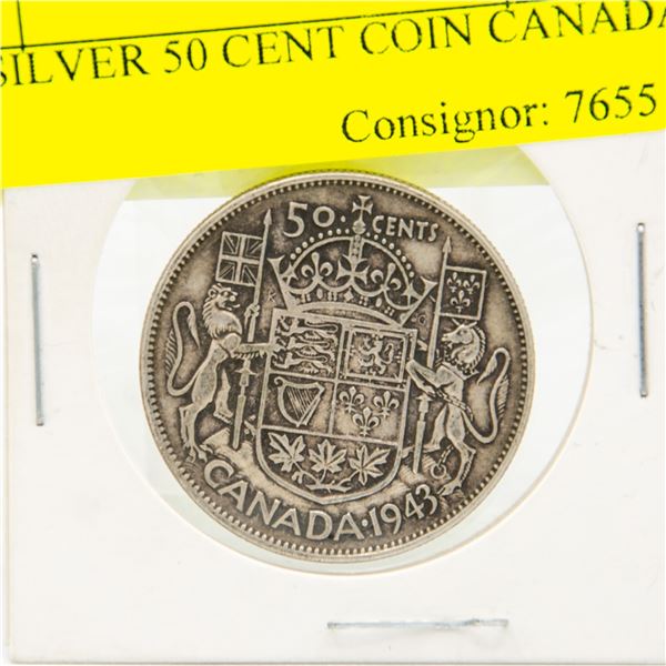 1943 SILVER 50 CENT COIN CANADA