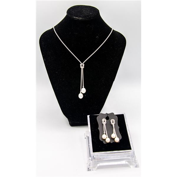 STERLING SILVER EARRING + NECKLACE