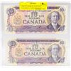 Image 1 : 2 MINT UNCIRCULATED 1971 CANADIAN 10 DOLLAR BILLS