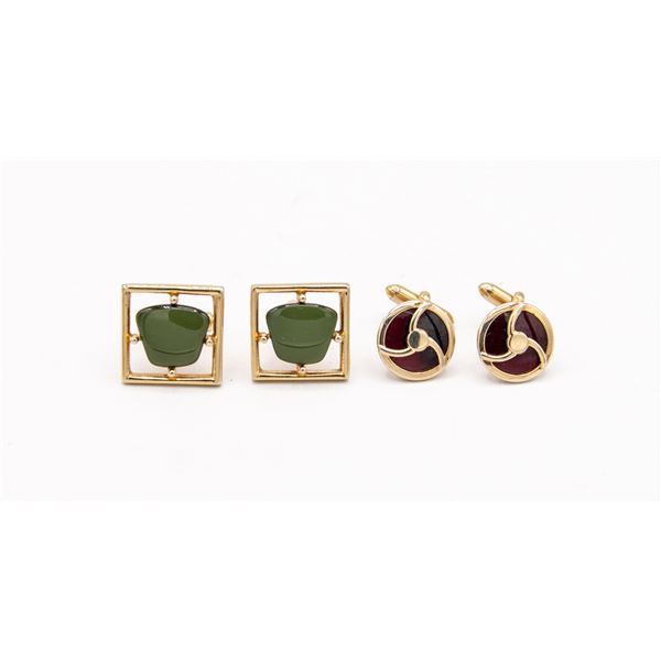 TWO SETS OF DECORATIVE CUFFLINKS WITH