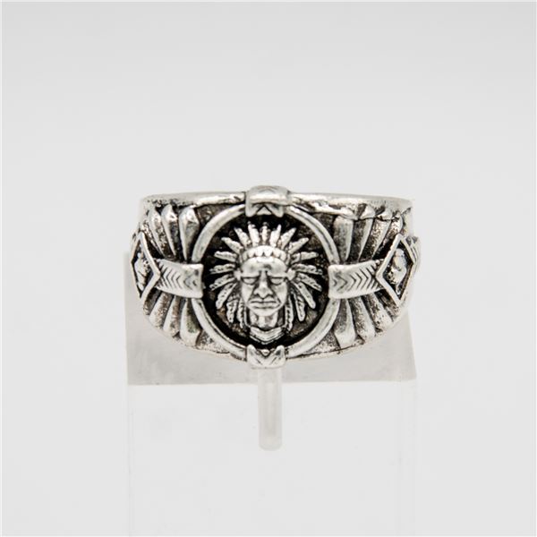 .925 STERLING MENS "SPIRIT OF THE WARRIOR" SIZE