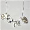 Image 1 : BZ1193-100 SILVER PACK OF 4 PENDANTS W/ CHAIN