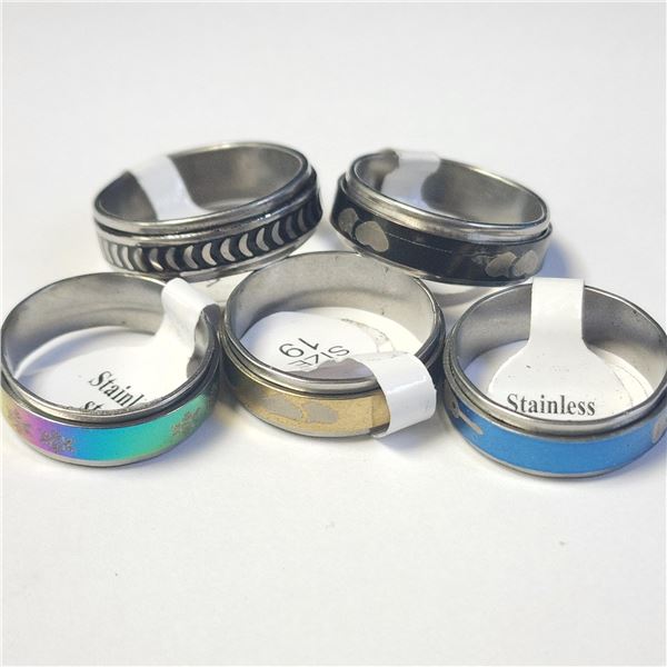 BZ1193-63 S/S PACK OF 5 MEDITATION RINGS