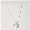 Image 2 : BZ1193-92 SILVER HEART 16" NECKLACE