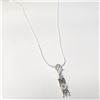 Image 2 : BZ1193-82 SILVER CZ " MOM" 16" NECKLACE