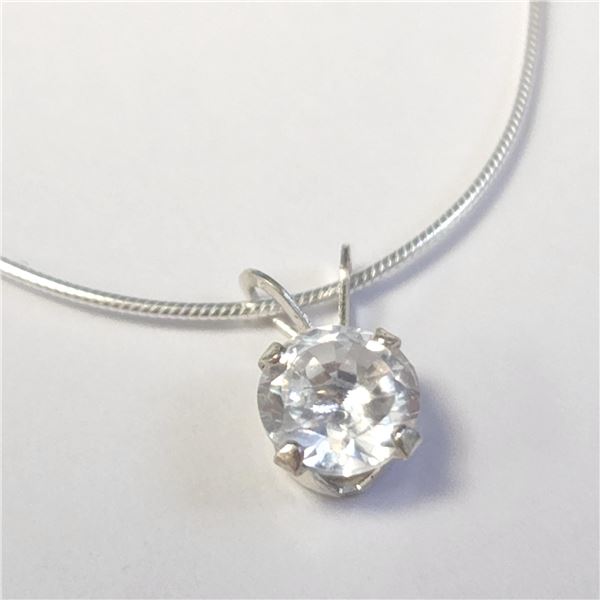 BZ1193-84 SILVER CUBIC ZIRCONIA 18" NECKLACE