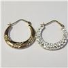 Image 2 : BZ1193-69 10K YELLOW GOLD CRYSTAL HOOP EARRINGS