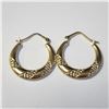 Image 3 : BZ1193-69 10K YELLOW GOLD CRYSTAL HOOP EARRINGS