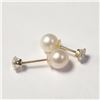 Image 1 : BZ1193-93 14K YELLOW GOLD CZ & FRESH WATER PEARL