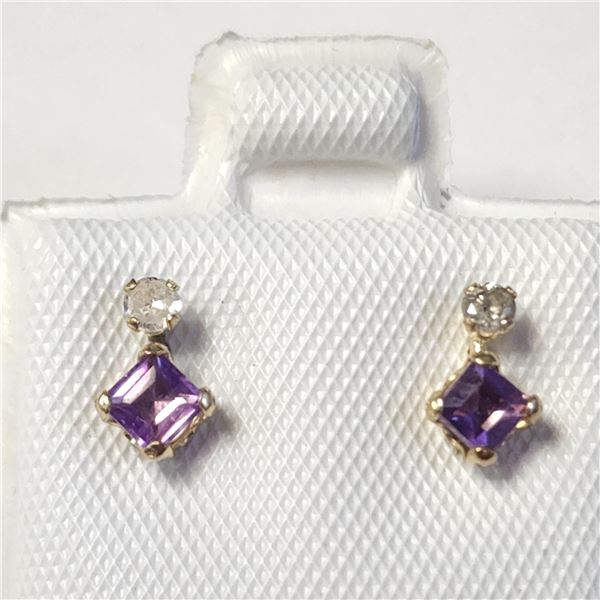 BZ1193-85 10K YELLOW GOLD AMETHYST / DIAMOND