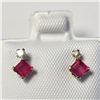 Image 1 : BZ1193-88 10K YELLOW GOLD RUBY / DIAMOND EARRINGS
